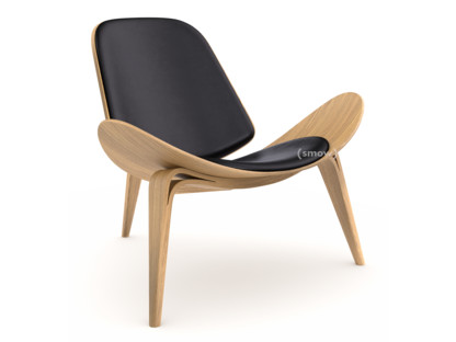 CH07 Shell Chair Eiche geölt|Leder schwarz