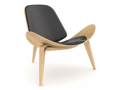 CH07 Shell Chair Eiche Weißöl|Leder anthrazit