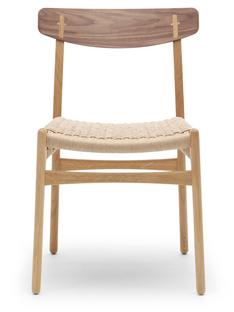 CH23 Dining Chair Eiche/Nussbaum geölt|Geflecht natur