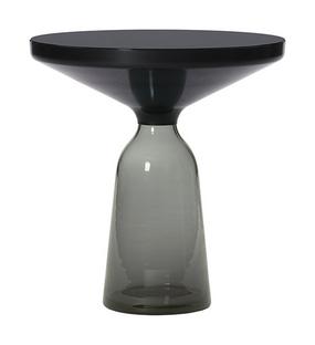 Bell Side Table Schwarz brünierter Stahl, klar lackiert|Quarz-grau