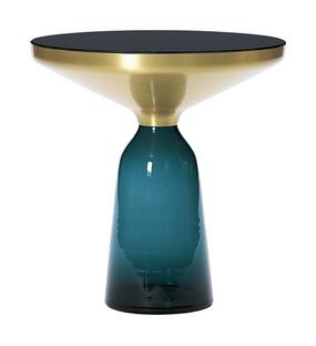 Bell Side Table Messing, klar lackiert|Montana-blau