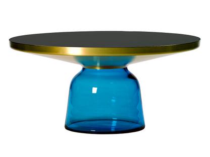 Bell Coffee Table Messing, klar lackiert|Saphir-blau