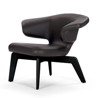 Munich Lounge Chair Classic Leder chocolate|schwarz gebeizt