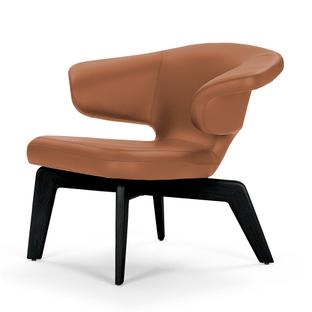 Munich Lounge Chair Classic Leder cognac|schwarz gebeizt