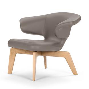 Munich Lounge Chair Classic Leder grau|Eiche natur