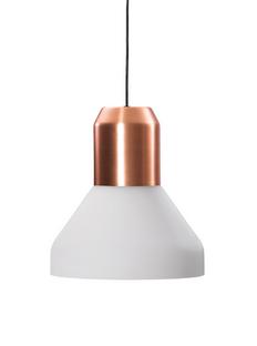 Bell Light Pendant Lamp Kupfer|Opalglas weiß, H 23 x ø 35 cm
