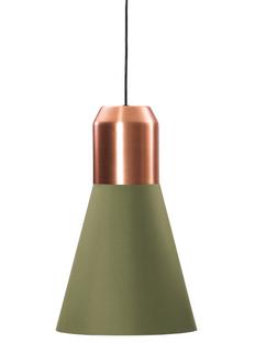 Bell Light Pendant Lamp Kupfer|Stoff grün, H 35 x ø 32 cm