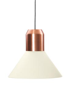 Bell Light Pendant Lamp Kupfer|Stoff weiß, H 22 x ø 45 cm