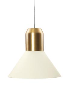 Bell Light Pendant Lamp Messing|Stoff weiß, H 22 x ø 45 cm