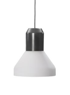 Bell Light Pendant Lamp Metall grau lackiert|Opalglas weiß, H 23 x ø 35 cm