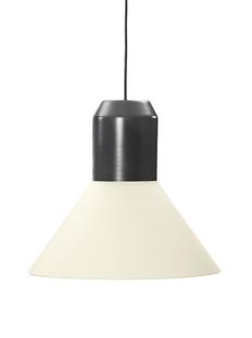 Bell Light Pendant Lamp Metall grau lackiert|Stoff weiß, H 22 x ø 45 cm