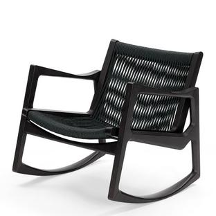 Euvira Rocking Chair Eiche schwarz gebeizt|schwarz