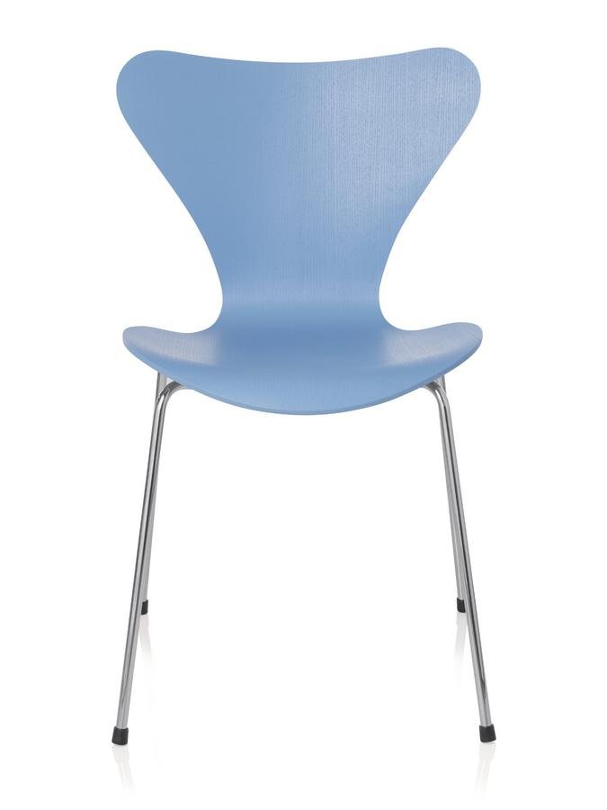 Fritz Hansen Serie 7 Stuhl 3107 46 Cm Gefarbte Esche Trieste Blue Von Arne Jacobsen 1955 Designermobel Von Smow De
