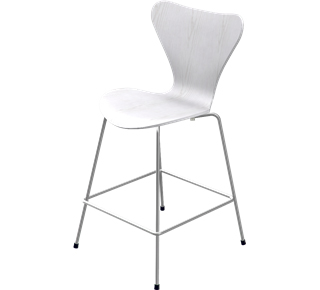 Serie 7 Barhocker 3187/3197 64 cm|Gefärbte Esche|White