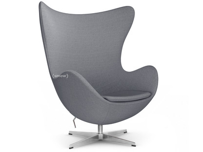 Egg Chair Christianshavn|Christianshavn 1170 - Light Grey Uni|Satingebürstetes Aluminium|Ohne Fußhocker