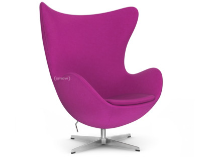 Egg Chair Divina|Divina 662 - Dark rosa|Satingebürstetes Aluminium|Ohne Fußhocker