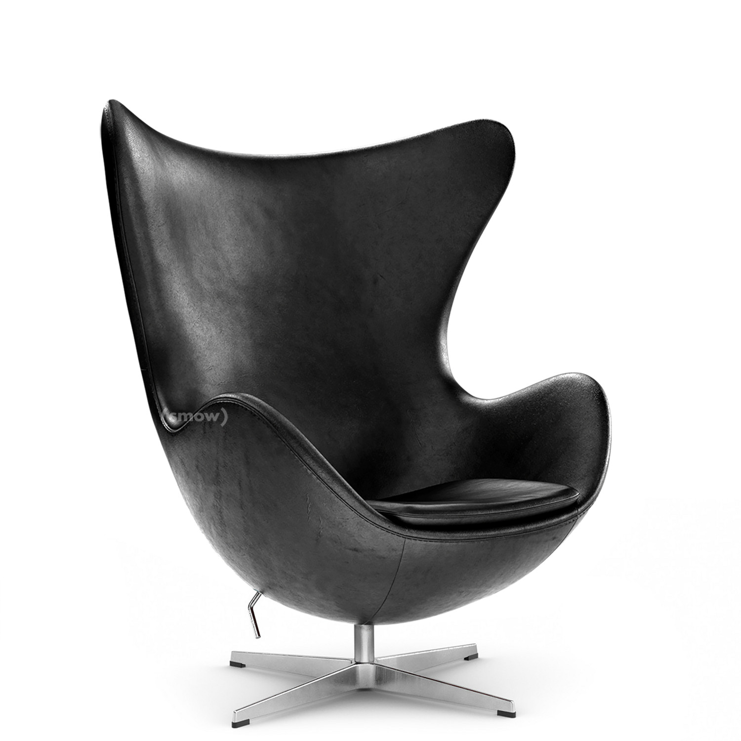 fritz hansen egg chair leder grace black ohne fußhocker