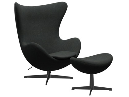 Egg Chair Re-wool|198 - Black/natural|Black|Mit Fußhocker