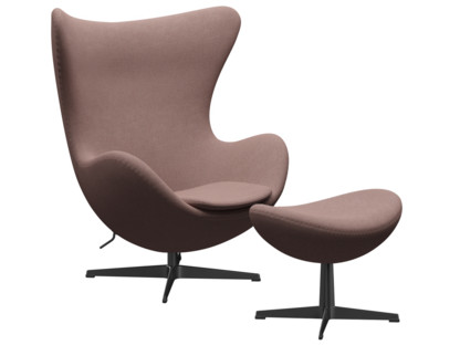 Egg Chair Re-wool|648 - Pale rose/natural|Black|Mit Fußhocker