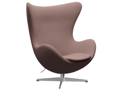 Egg Chair Re-wool|648 - Pale rose/natural|Satingebürstetes Aluminium|Ohne Fußhocker