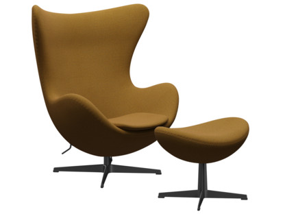 Egg Chair Re-wool|448 - Safron/natural|Black|Mit Fußhocker