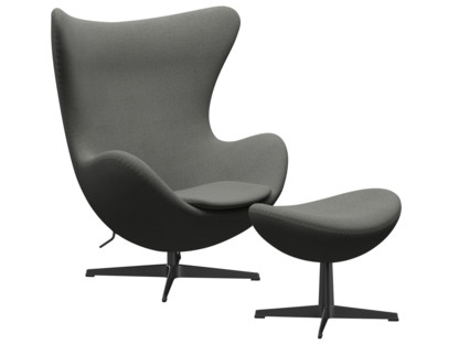 Egg Chair Re-wool|158 - Taupe/natural|Black|Mit Fußhocker