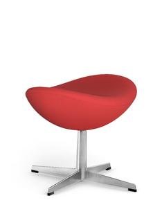 Egg Footstool Divina|Divina 623 - Red|Satingebürstetes Aluminium