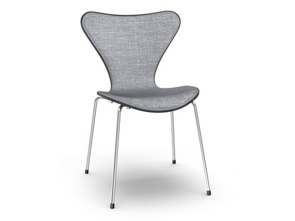 Serie 7 Stuhl mit Frontpolster Gefärbte Esche|Black|Remix 143 - Grau|Chrome