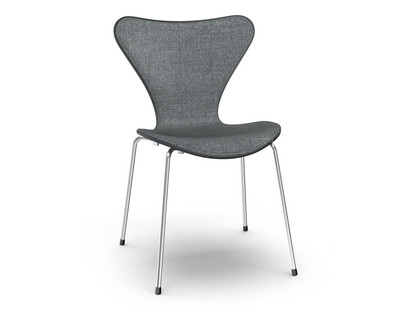 Serie 7 Stuhl mit Frontpolster Gefärbte Esche|Black|Remix 173 - Dunkelblau/grau|Chrome