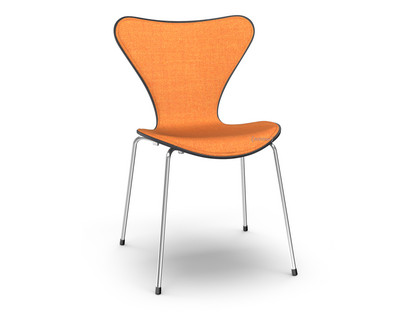 Serie 7 Stuhl mit Frontpolster Gefärbte Esche|Black|Remix 543 - Orange|Chrome