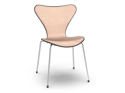 Serie 7 Stuhl mit Frontpolster Gefärbte Esche|Black|Remix 612 - Light pink/rosa|Chrome
