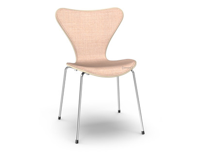 Serie 7 Stuhl mit Frontpolster Holz klar lackiert|Buche natur|Remix 612 - Light pink/rosa|Chrome