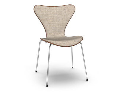 Serie 7 Stuhl mit Frontpolster Holz klar lackiert|Walnuss natur|Remix 242 - Hellbraun|Chrome