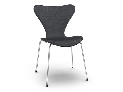 Serie 7 Stuhl mit Frontpolster Lack|Schwarz lackiert|Remix 183 - Schwarz|Chrome