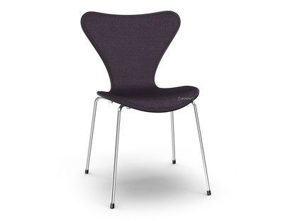 Serie 7 Stuhl mit Frontpolster Lack|Schwarz lackiert|Remix  692 - Aubergine|Chrome
