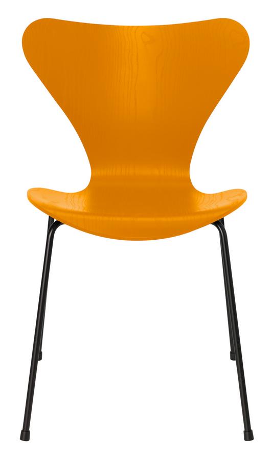 Serie 7 Stuhl 3107 Gefarbte Esche Burnt Yellow Black
