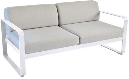 Bellevie 2-Sitzer-Sofa Flanellgrau|Baumwollweiß