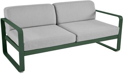 Bellevie 2-Sitzer-Sofa Flanellgrau|Zederngrün
