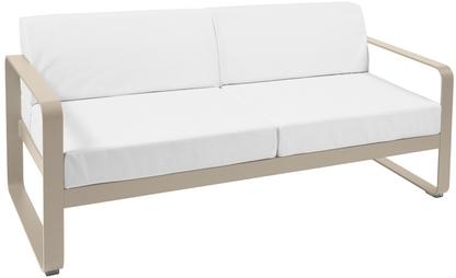 Bellevie 2-Sitzer-Sofa Grauweiß|Muskat