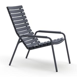 ReCLIPS Lounge Chair Dark grey|Aluminium-Armlehnen