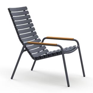 ReCLIPS Lounge Chair Dark grey|Bambus-Armlehnen