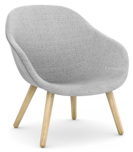 About A Lounge Chair Low AAL 82 Hallingdal - hellgrau|Eiche lackiert|Ohne Sitzkissen