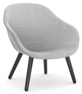 About A Lounge Chair Low AAL 82 Hallingdal - hellgrau|Eiche schwarz lackiert|Ohne Sitzkissen