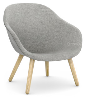 About A Lounge Chair Low AAL 82 Hallingdal - warmgrau|Eiche lackiert|Ohne Sitzkissen