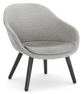 About A Lounge Chair Low AAL 82 Hallingdal - warmgrau|Eiche schwarz lackiert|Mit Sitzkissen