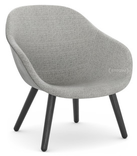 About A Lounge Chair Low AAL 82 Hallingdal - warmgrau|Eiche schwarz lackiert|Ohne Sitzkissen