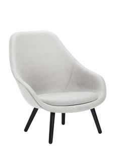About A Lounge Chair High AAL 92 Divina Melange 120 - hellgrau|Eiche schwarz lackiert|Mit Sitzkissen