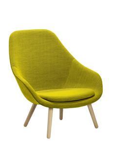 About A Lounge Chair High AAL 92 Hallingdal 420 - gelb|Eiche lackiert|Mit Sitzkissen