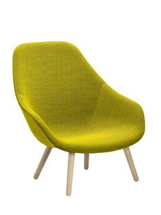 About A Lounge Chair High AAL 92 Hallingdal 420 - gelb|Eiche geseift|Ohne Sitzkissen