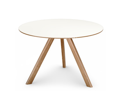 Copenhague Round Table CPH20 Ø 120 x H 74|Eiche lackiert|Linoleum off-white